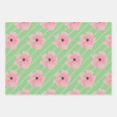 Blume und Streifen, rosa, umhüllende Papierblätter Geschenkpapier Set (Vorderseite 3)