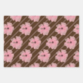 Blume und Streifen, rosa, umhüllende Papierblätter Geschenkpapier Set (Vorderseite 2)
