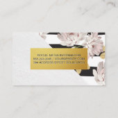 Blume und Streifen Visitenkarte (Rückseite)