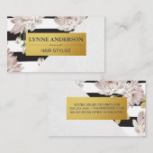 Blume und Streifen Visitenkarte (Vorne/Hinten)