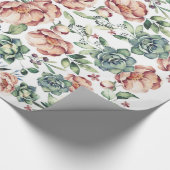 Blume und Sukkulturen aus Elfenbein fallen Vintag Geschenkpapier (Ecke)