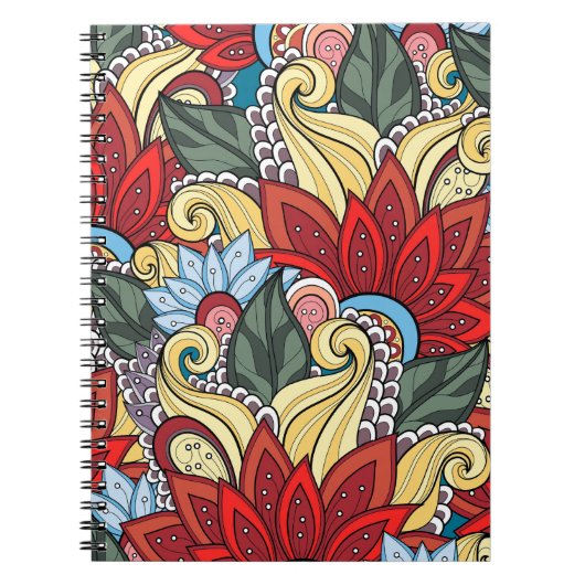 Blume und Swirl-P20-Notebook Notizblock (Vorderseite)
