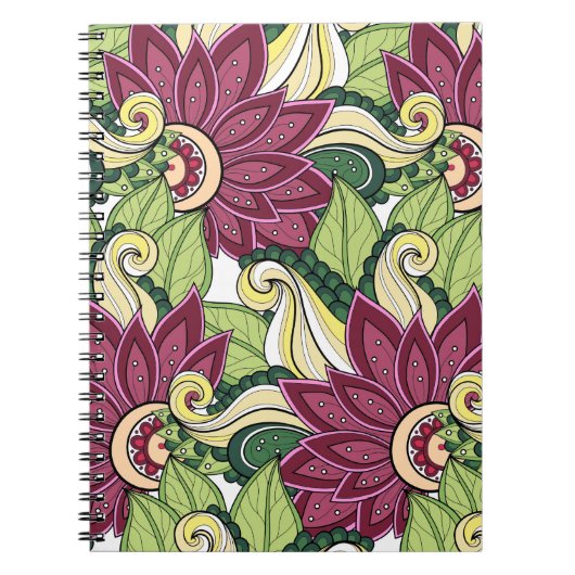 Blume und Swirl-P4-Notebook Notizblock (Vorderseite)