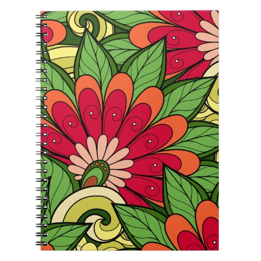 Blume und Swirl-P6-Notebook Notizblock (Vorderseite)