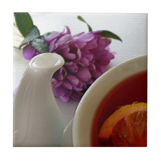 Blume und Tee Fliese (Vorderseite)