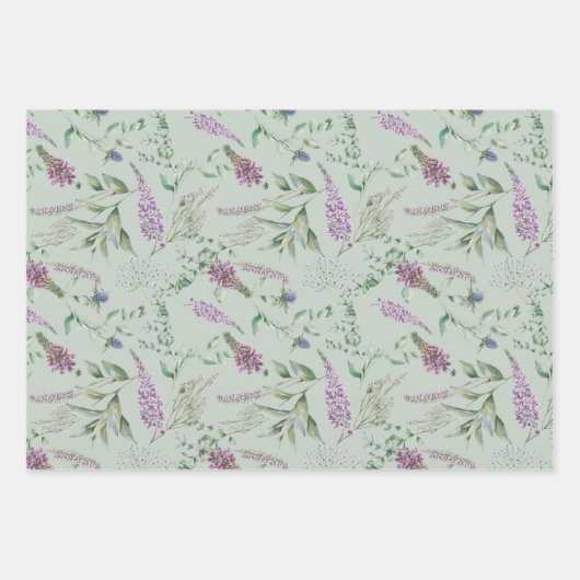 Blume und Umhüllungspapierblätter für Wasserfarben Geschenkpapier Set (Vorderseite 2)