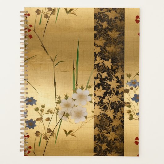 Blume und Verlassen Chiyogami-Planer Planer (Vorderseite)