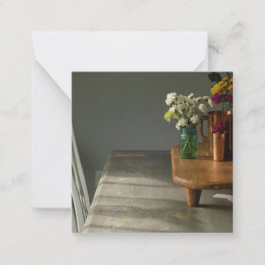 Blume und Vintage Grußkarte "Stillleben" Mitteilungskarte (Vorderseite)