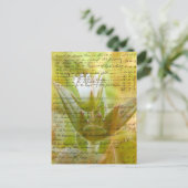 Blume und Vintage-Schrift Postkarte (Stehend Vorderseite)