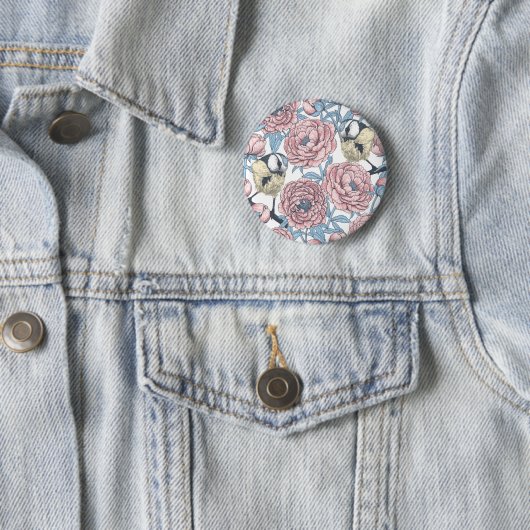 Blume und Vögel Button (Beispiel)