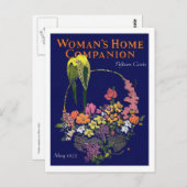 Blume und Vögel der 1920er Jahre Postkarte (Vorne/Hinten)