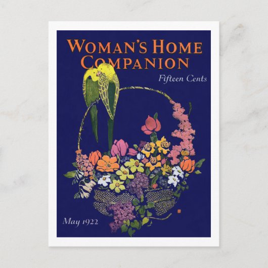 Blume und Vögel der 1920er Jahre Postkarte (Vorderseite)