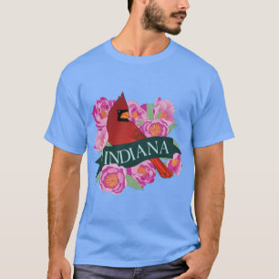 Blume und Vogel des Bundesstaates Indiana T-Shirt