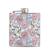 Blume und Vögel Flachmann (Vorderseite)