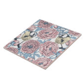 Blume und Vögel Fliese (Seite)