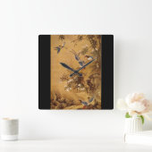 Blume und Vögel', Hsiao Yung_The Orient Quadratische Wanduhr (Zuhause)