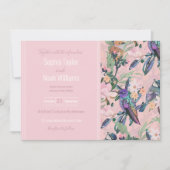 Blume und Vögel im botanischen Rosa Garten (Vorderseite)