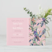 Blume und Vögel im botanischen Rosa Garten (Stehend Vorderseite)