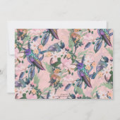 Blume und Vögel im botanischen Rosa Garten (Rückseite)