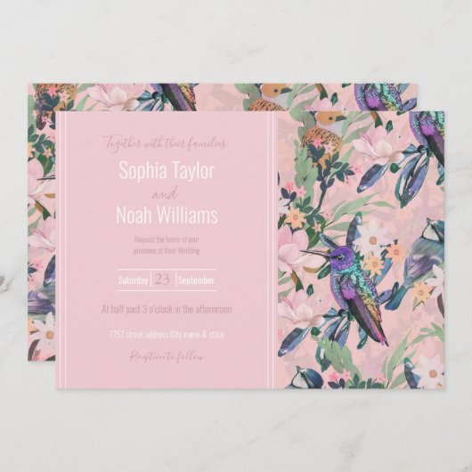 Blume und Vögel im botanischen Rosa Garten (Vorne/Hinten)