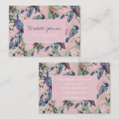 Blume und Vögel im botanischen Rosa Garten Visitenkarte (Vorne/Hinten)