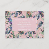 Blume und Vögel im botanischen Rosa Garten Visitenkarte (Rückseite)