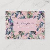 Blume und Vögel im botanischen Rosa Garten Visitenkarte (Vorderseite)