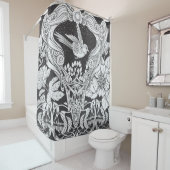 Blume und Vogel im Jugendstil nahtlos pflücken Duschvorhang (Beispiel)