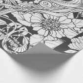 Blume und Vogel im Jugendstil nahtlos pflücken Geschenkpapier (Ecke)