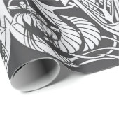 Blume und Vogel im Jugendstil nahtlos pflücken Geschenkpapier (Rolleneckpunkt)