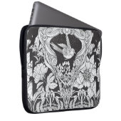 Blume und Vogel im Jugendstil nahtlos pflücken Laptopschutzhülle (Vorne Rechts)