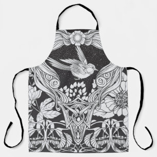 Blume und Vogel im Jugendstil nahtlos pflücken Schürze