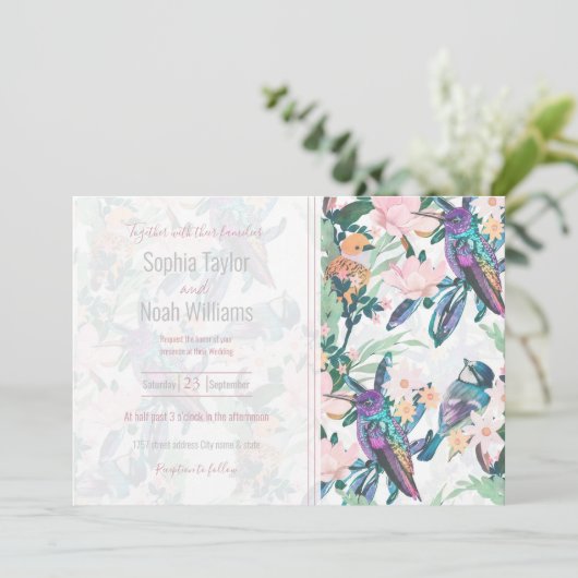 Blume und Vögel im Weißen Garten (Stehend Vorderseite)