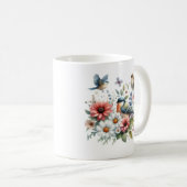 Blume und Vögel Kaffeetasse (VorderseiteRechts)