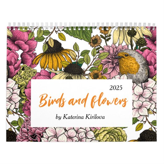 Blume und Vögel - Kalender 2025 (Titelbild)