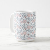 Blume und Vögel Nahtloses Muster Kaffeetasse (Vorderseite Links)
