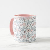 Blume und Vögel Nahtloses Muster Tasse (Vorderseite Links)