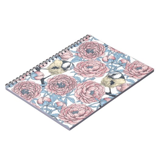 Blume und Vögel Notizblock (Linke Seite)