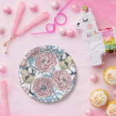 Blume und Vögel Pappteller (Party)