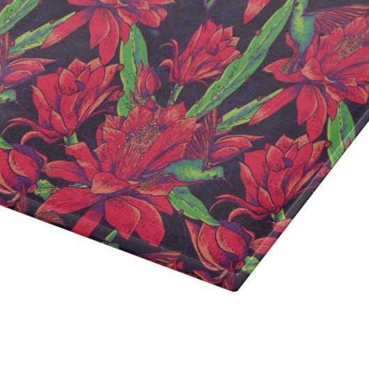 Blume und Vögel Schneidebrett (Ecke)