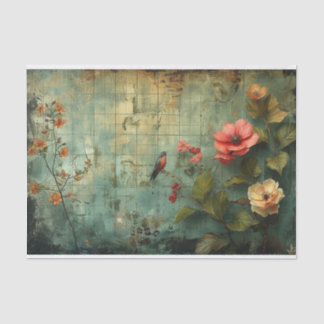 Blume und Vögel Seidenpapier