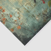 Blume und Vögel Seidenpapier (Ausschnitt)