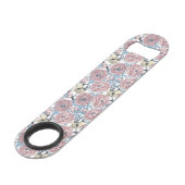 Blume und Vögel Speed Flaschenöffner (Rückseite Schrägansicht)