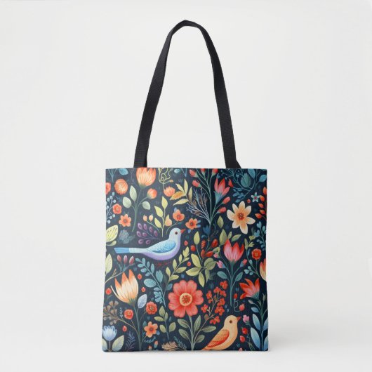 Blume und Vögel Tasche (Vorderseite)
