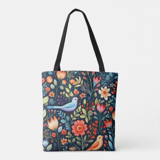 Blume und Vögel Tasche (Rückseite)