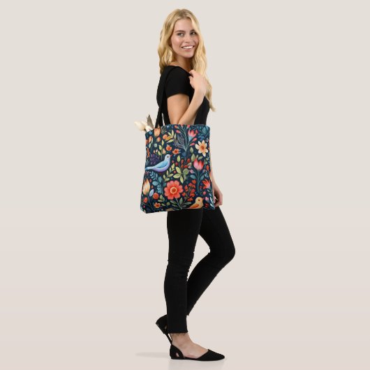 Blume und Vögel Tasche (Am Model)