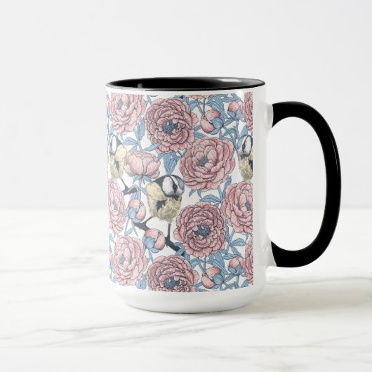 Blume und Vögel Tasse (Rechts)
