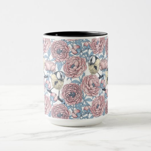 Blume und Vögel Tasse (Zentrum)