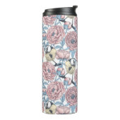 Blume und Vögel Thermosbecher (Nach links gedreht)