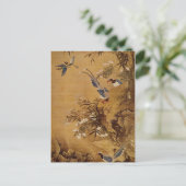 Blume und Vogel von Hsiao Yung Postkarte (Stehend Vorderseite)